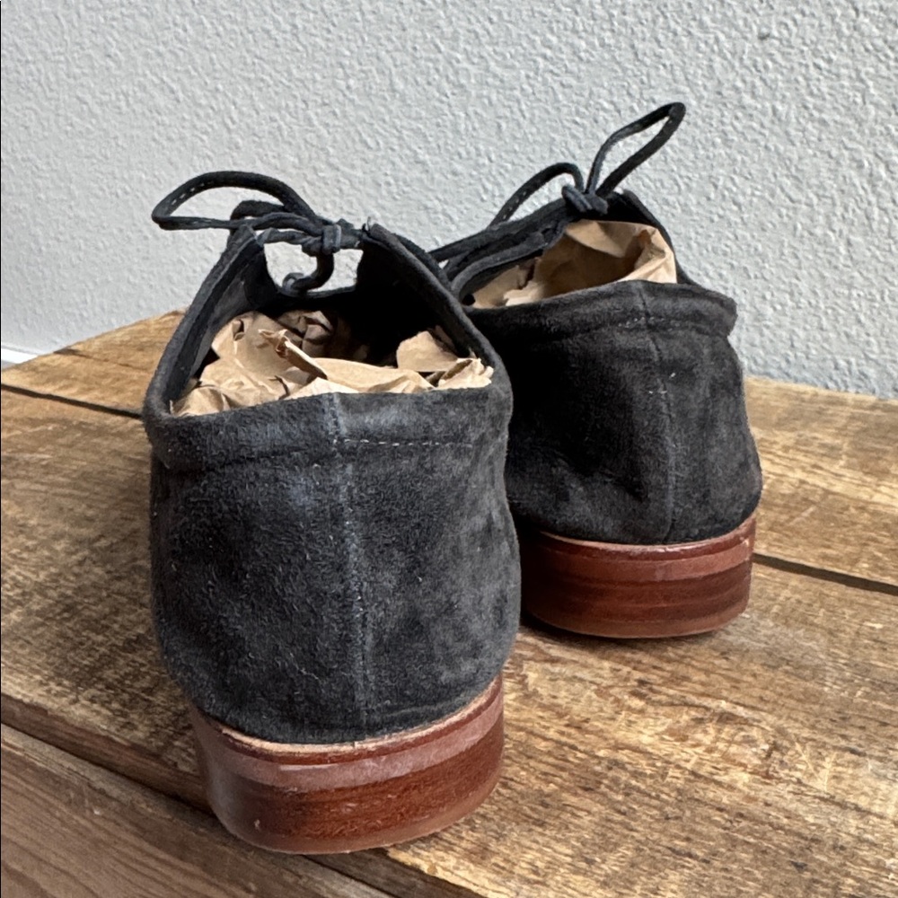 Jeffrey Campbell 'Prieto' Open Oxford Suede Grey Brown Low Heeled Flats sz 9 - Picture 6 of 8